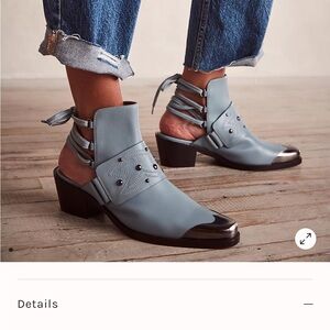 Free People Blue Combat Boots with Black Accents